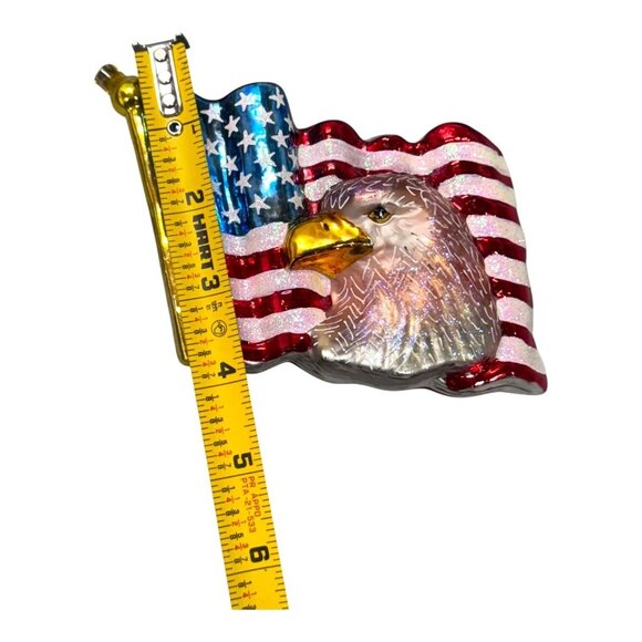 Radko American USA Patriotic Christmas Ornament Flag Eagle Bold And Brave READ - Picture 5 of 5
